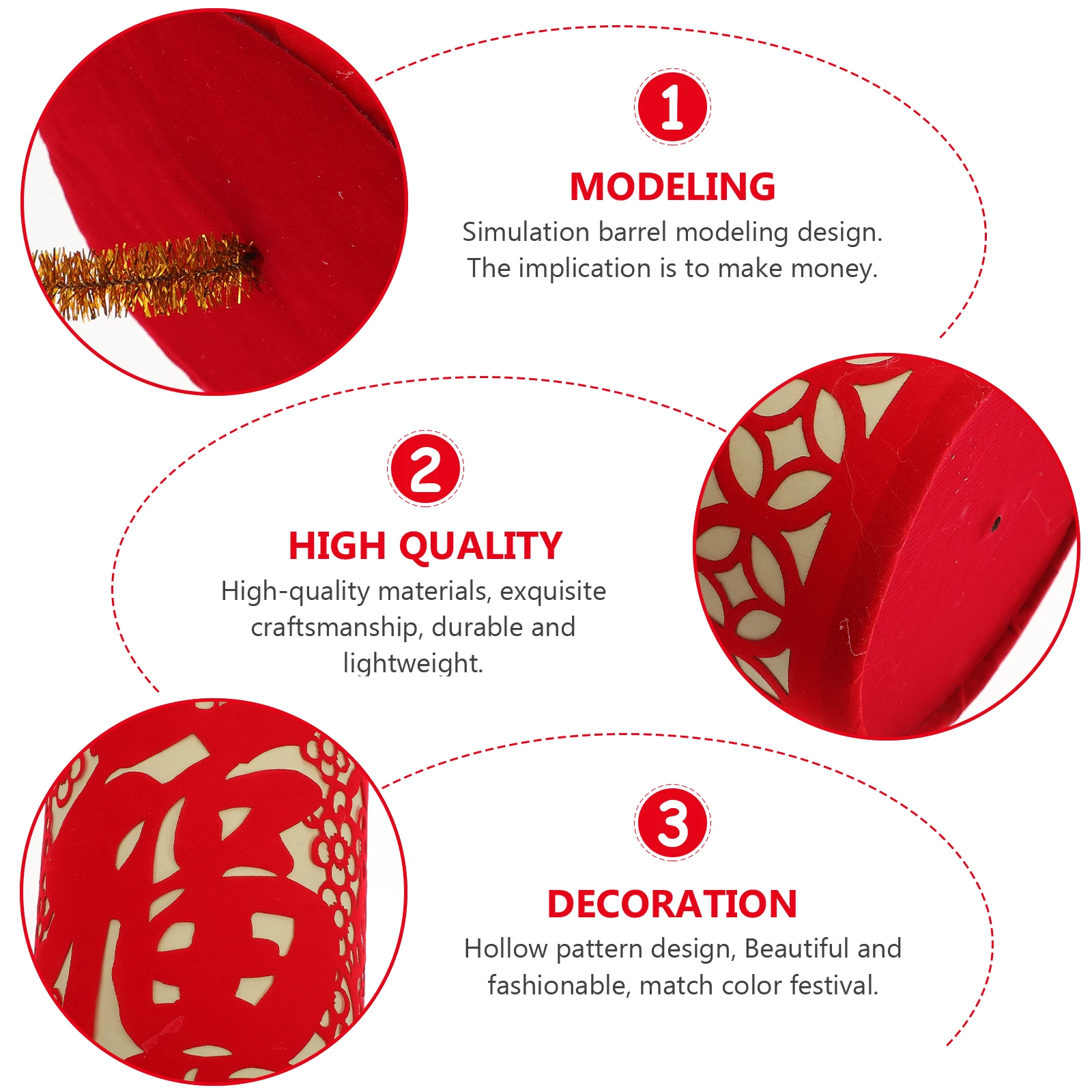 

1Pair Fake Decoration Chinese New Year Ornament Spring Festival Adornment Traditional Chinese Style Indoor Home