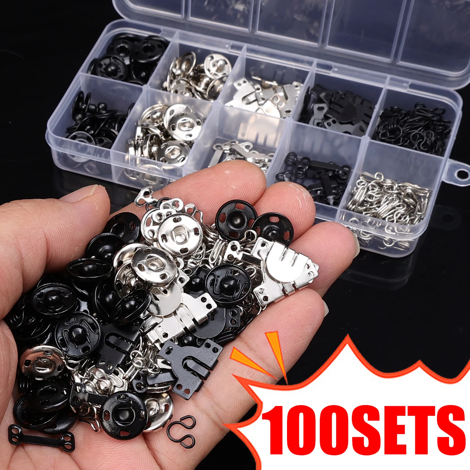 

DIY Craft Snap Button Black Silver Metal Fasteners Press Iron Stud Button for Clothing Bags Plating Round Sewing Jewelry Making
