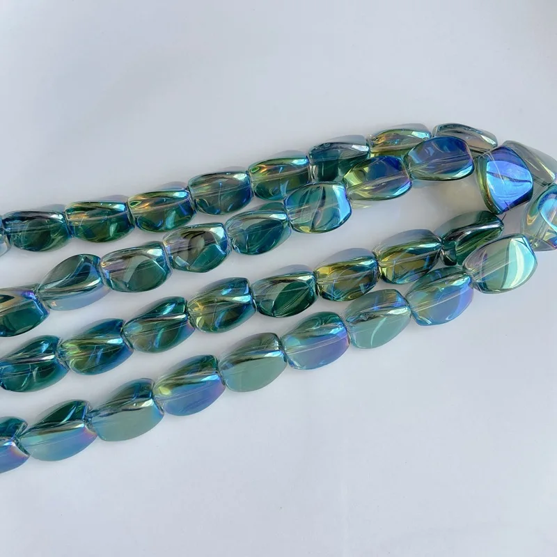 10pcs Irregular Lampwork Glass Beads For Jewelry Making Diy AB Bracelet Earrings AB Rainbow Golden Color Crystal Beads Wholesale