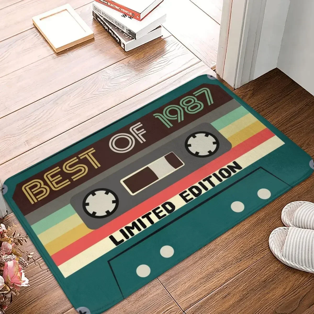 Retro Cassette Music Tape Doormat Polyester Floor Mat Washable Carpet Kitchen Entrance Home Rugs Mats Balcony Non-slip Footpad