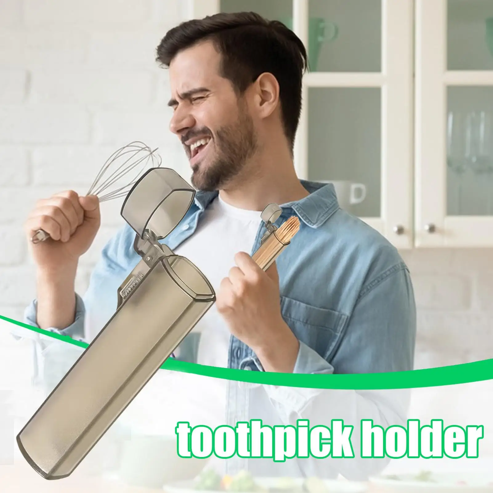 1pc Small Portable Plastic Toothpick Case Clear Toothpick Holder For Outdoor Travel Kitchen Restaurant Supplies