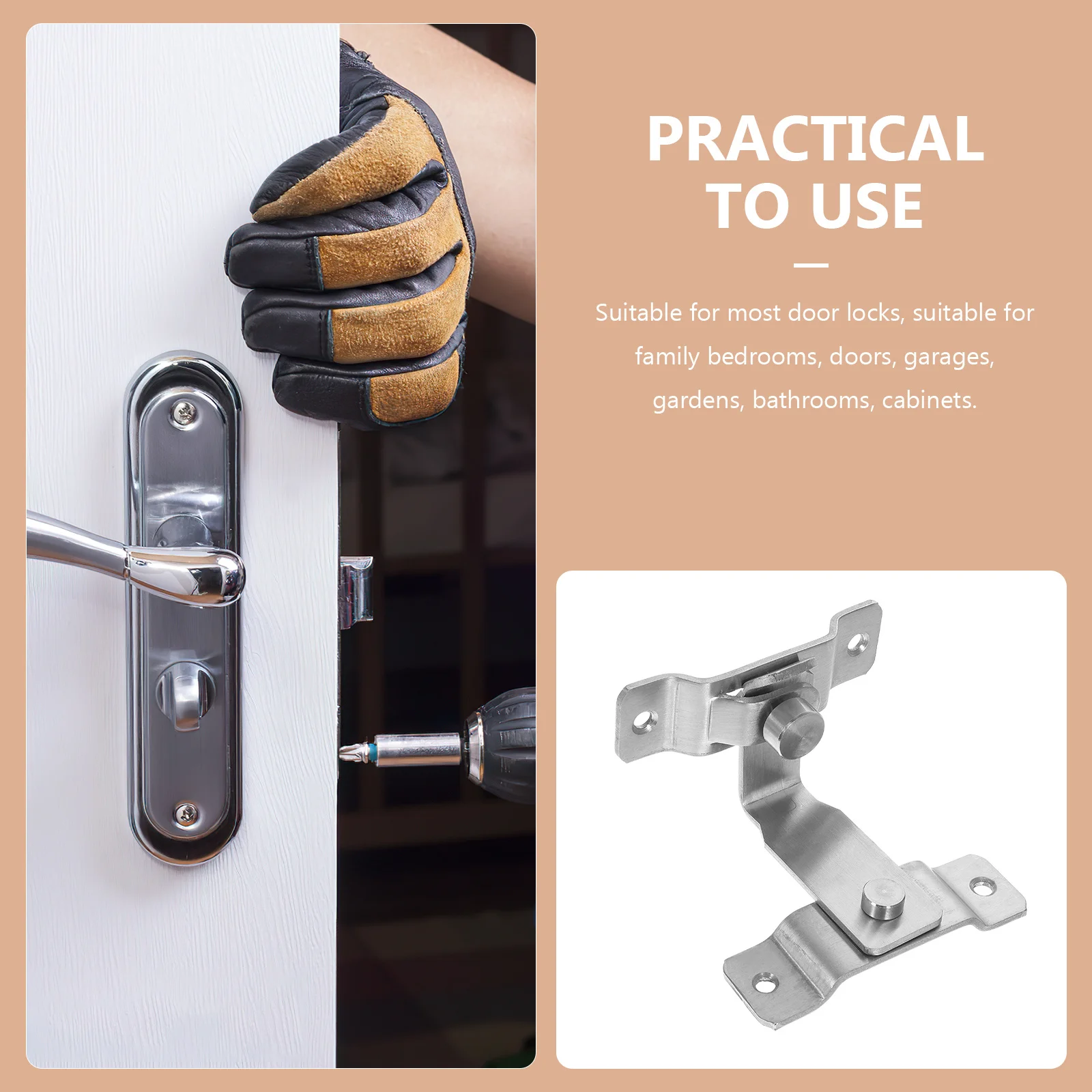 

Stainless Steel Door Latch Right Angle Heavy Duty Lock For Bedroom Garage Bathroom Cabinet Hardware Door Latch Lock