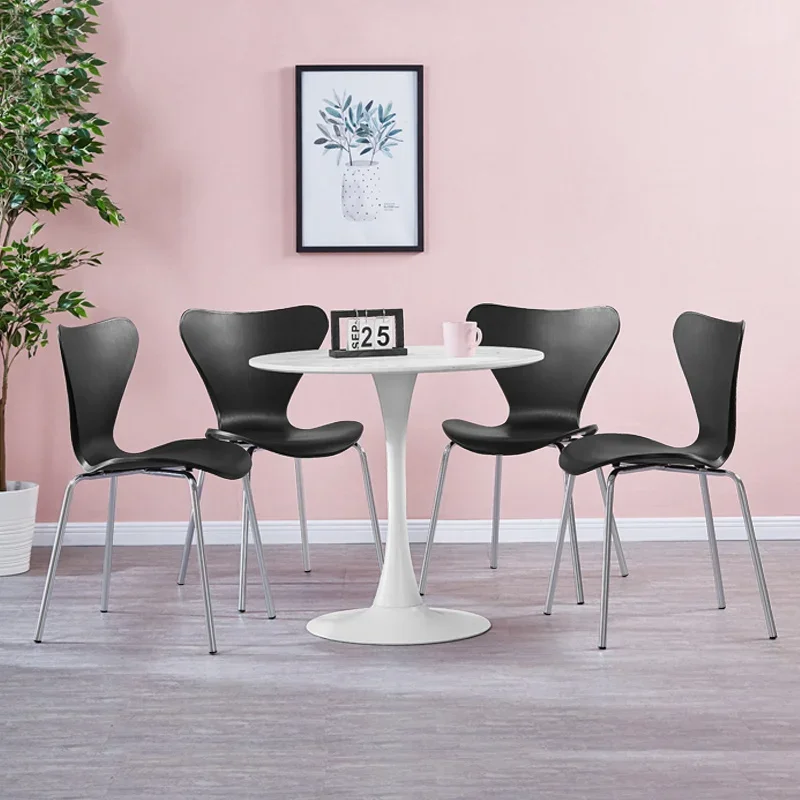 

Office Plastic Dining Chairs Modern Designer Nordic Ergonomic Desk Dining Chairs Accent Auxiliary Ergonomic Stuhl Furniture GG