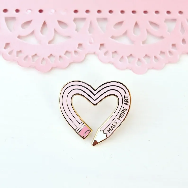Make More Art Enamel Pin Pencil, Artist, Creative, Gift, Illustrator, Motivational, School, Teacher