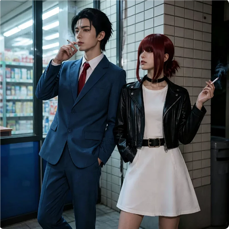 Smoking Behind the Supermarket with You Couple Cosplay Costume Tayama Sasaki Anime Uniform Halloween Carnival Party Outfit