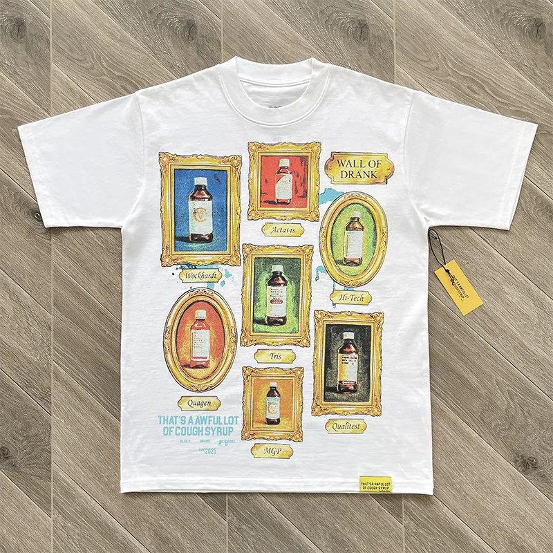 

Футболка с принтом «Это ужасно много сиропа от кашля» для мужчин и женщин, высококачественная, в американском уличном стиле, летняя, топ, футболка