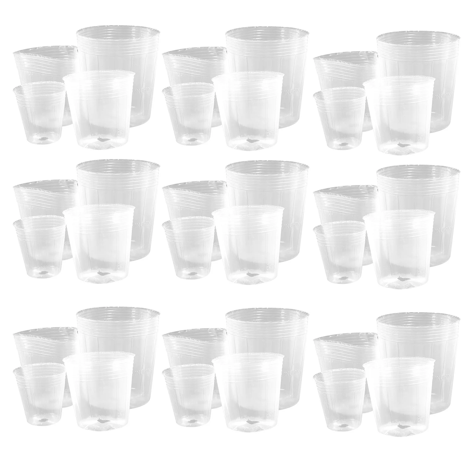 36 Pcs Transparent Nursery Cup Gardening Pots Plastic Planter Household for Outdoor Plants Clear Containers Flowerpot Orchid