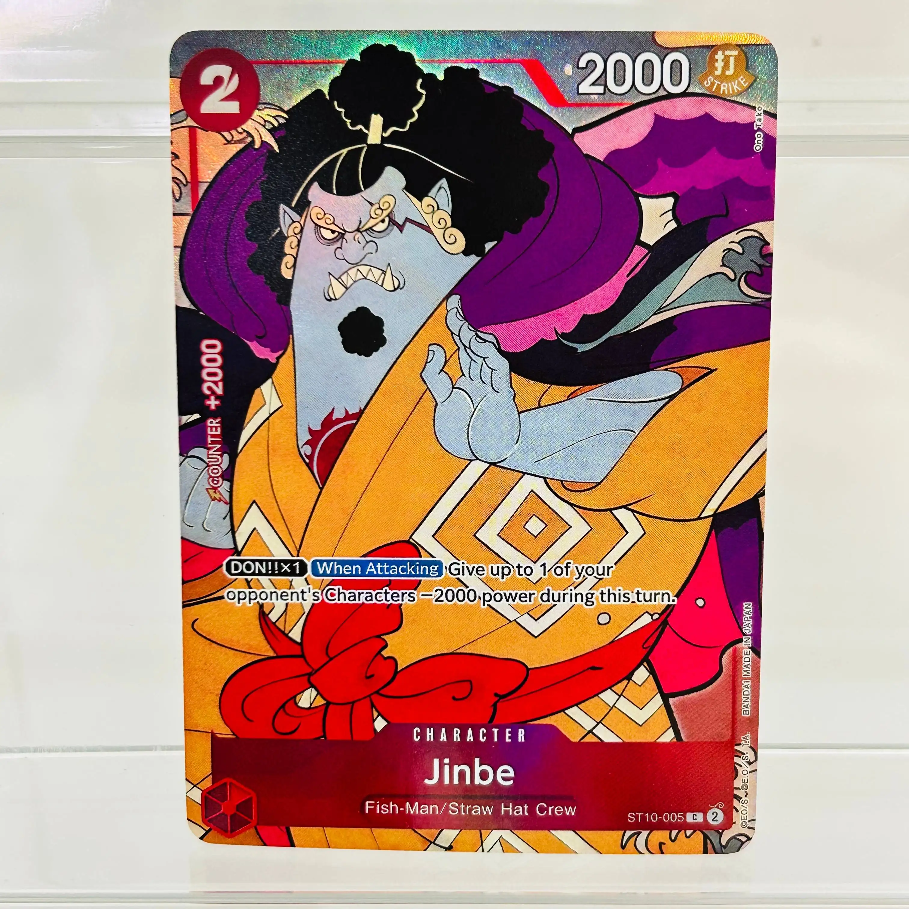 One Piece Monkey.D.Luffy ST10-006 English Card with Holographic Texture Perfect Condition DIY Premium Anime Collection Card