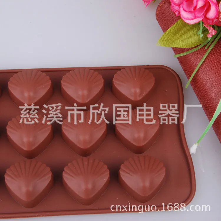 Silicone Chocolate Mold for Ice Almond Sugar, 15-even Shell, High Temperature Resistance, Sealing Wax, 377