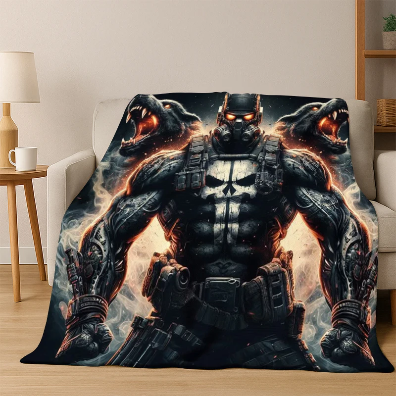 COD Call of Duty War Game Cartoon Flannel Blanket Soft Warm Blanket Throw Blanket for Bedroom Living Room Bed Travel Picnic