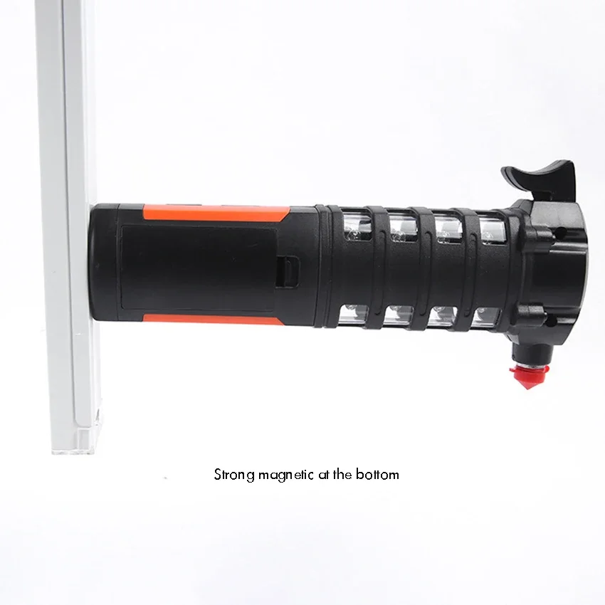 Ricaricabile HA CONDOTTO LA Torcia Elettrica Luce del Lavoro con il Magnete, Gancio, Martello di Sicurezza, 5 Modalità, per Auto, campeggio, Sicurezza, Uso di Emergenza