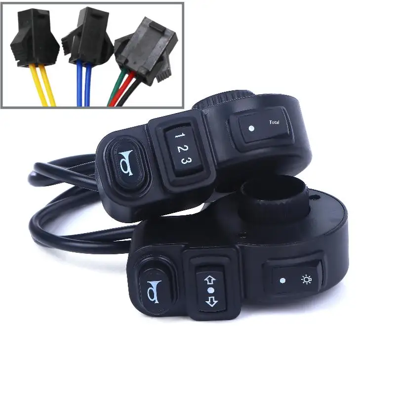 1/3Pcs Motorcycle Accessories 3in1 E-bike Light ON-OFF Switch Horn Turn Signal Switches For Motorcycle Handlebar Switch. - view 3