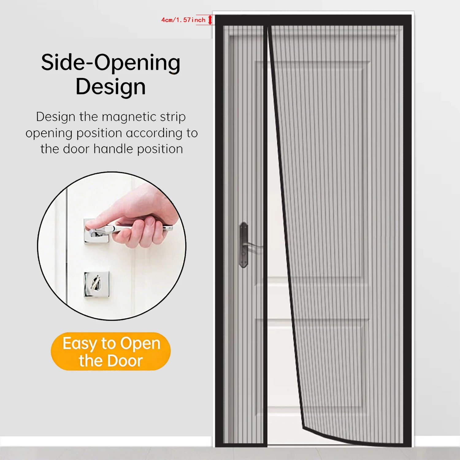 Magnetic Screen Door Curtain Mosquito, Heavy-Duty Mosquito Net, Hands-Free Mesh Curtain, Child and Pet Friendly, Easy to Install