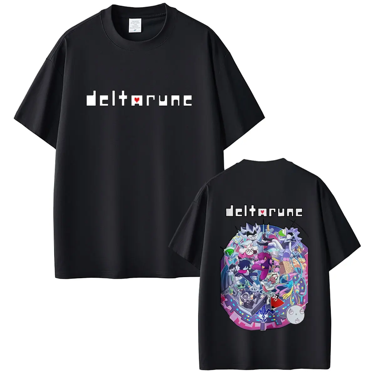 Funny Game Deltarune Merch T-shirt Men Women Clothing Anime Humor Oversized Streetwear Male High Quality Soft Cotton T Shirts