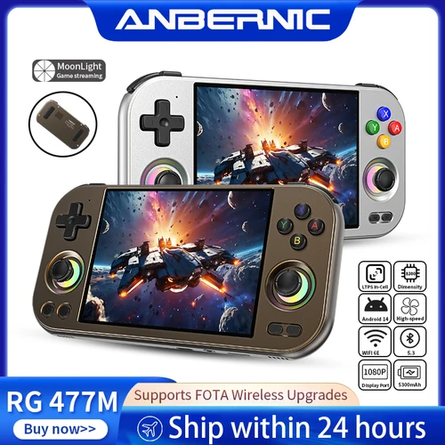Consola de juegos portátil Anbernic RG 477M, pantalla multitáctil LTPS de 4,7 pulgadas, Android, WIFI, reproductor de videojuegos, asistente Al RG477M