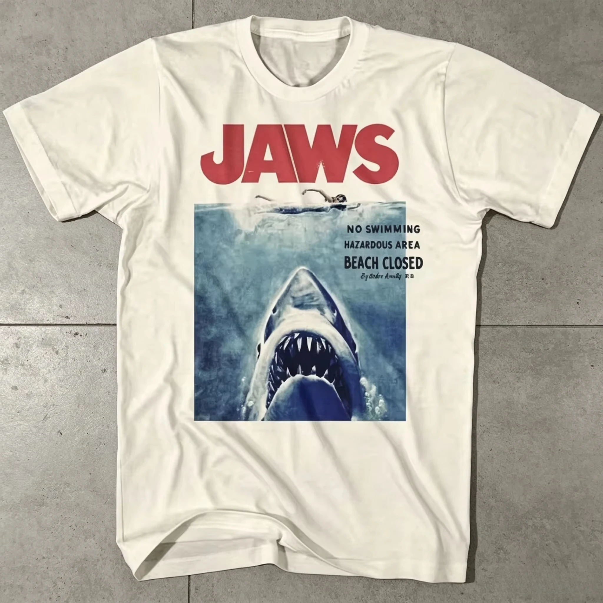 Jaws Movie Vintage T-shirt Gift for Friends Harajuku Female Clothes Cotton Men T Shirt New Tee T-shirt Womens Tops