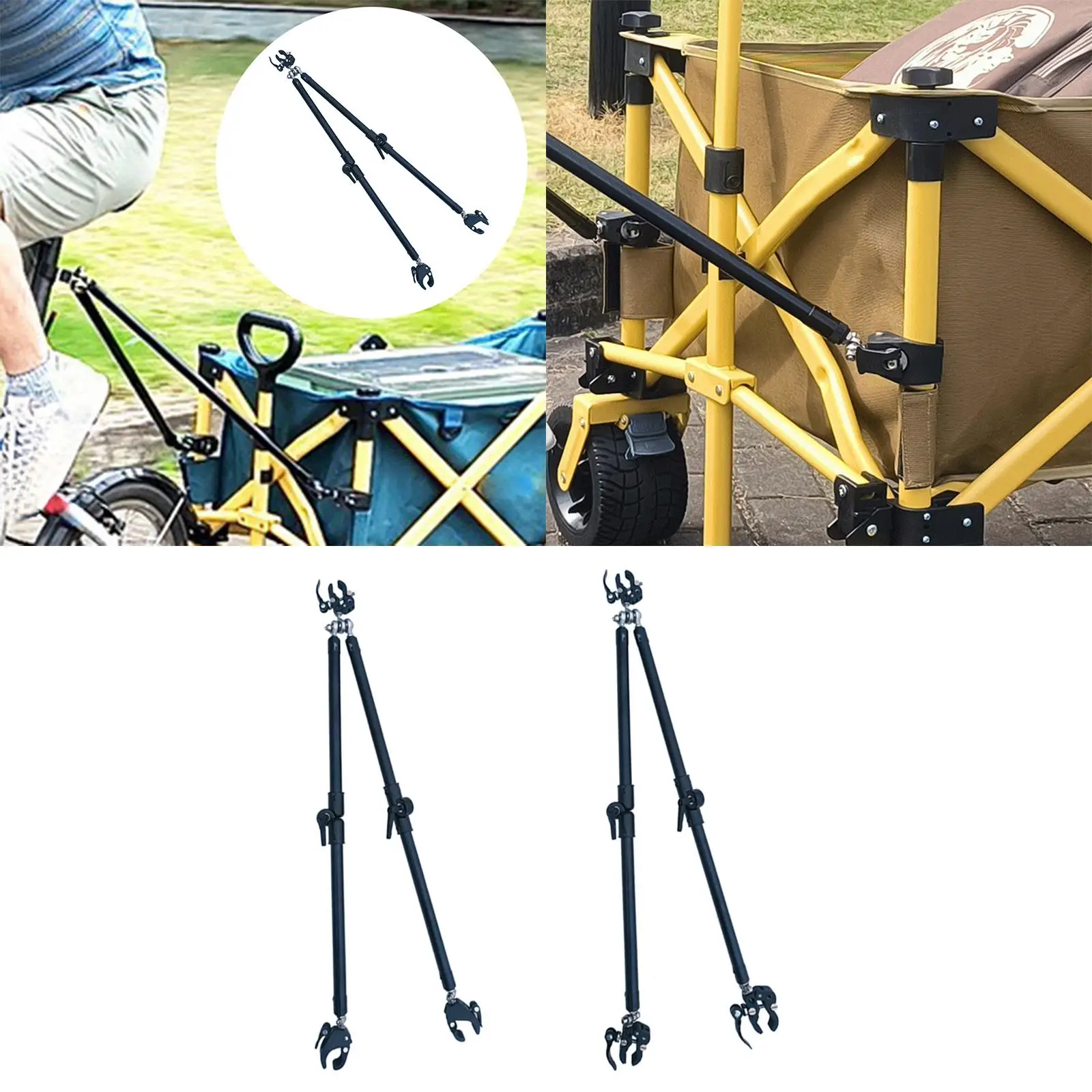 

Bike Trailer Connector Foldable Tow Bar Versatile Quick Release Clamps 24.8inch Long Aluminum Alloy Bicycle Trailer Connector