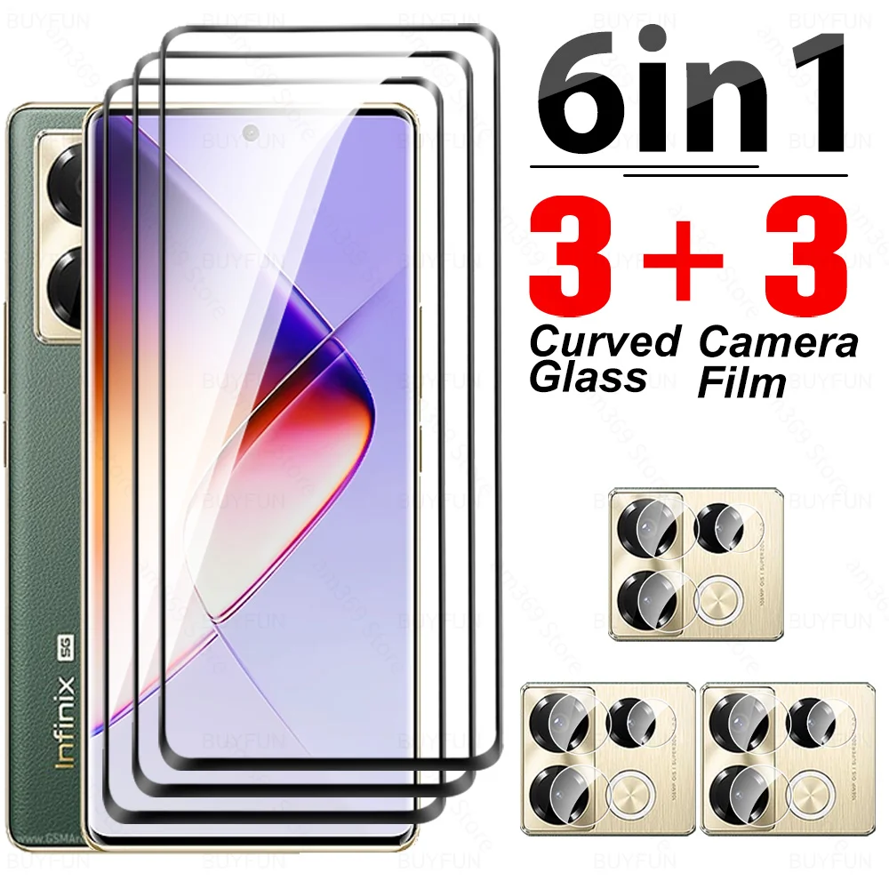 For Infinix Note 40 Pro 5G Curved Glass 6in1 Tempered Glass Camera Film Note40 Pro+ 40Pro Plus Note40Pro 4G 9H Screen Protectors