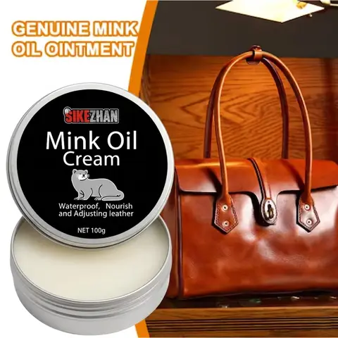 Mink Oil Leather Bag Care Cream – Natural Leather Conditioner & Polish, Restore Shine, Waterproof & Protect Handbags, Purses