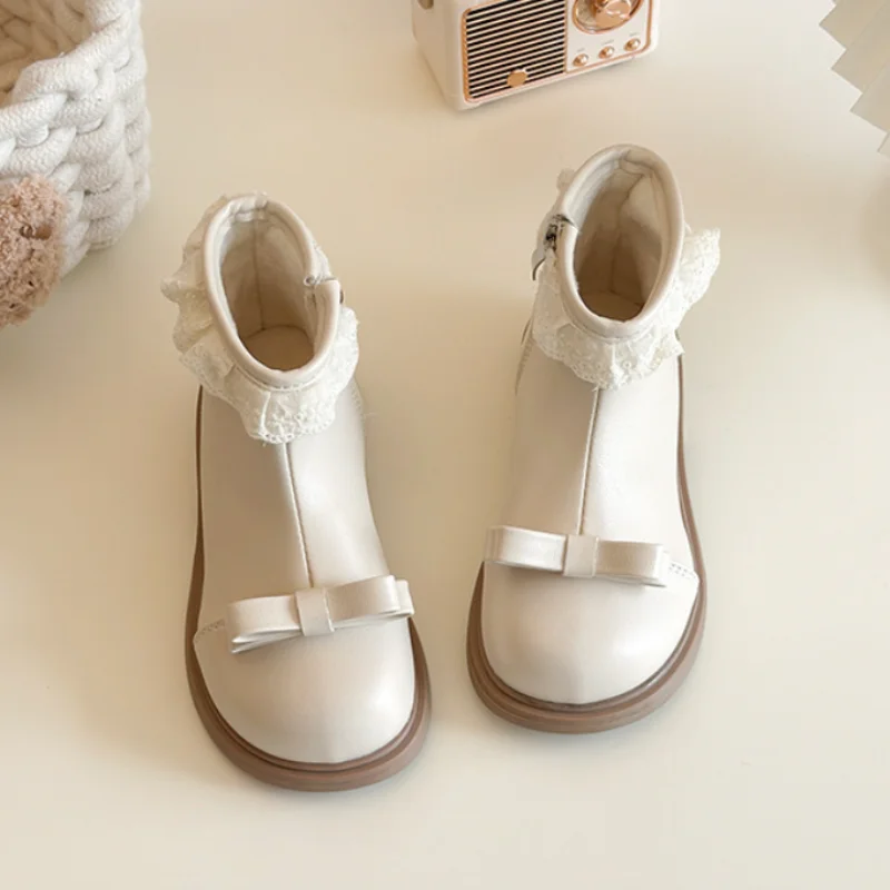 Child Winter Boot 2026 New Korean Version Child Flat Short Boots Fashion Girls Anti slip Snow Cotton Boots Child Autumn Boots