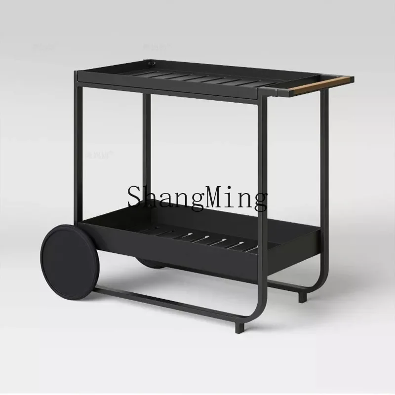 SM living room entrance table wrought iron rack simple restaurant seasoning table wine display dining car
