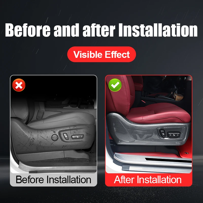 For Toyota Land Cruiser Prado 150 200 2008-2023 2022 Seat Adjustment Panel Cover LC150 LC200 Interior Protection Accessories