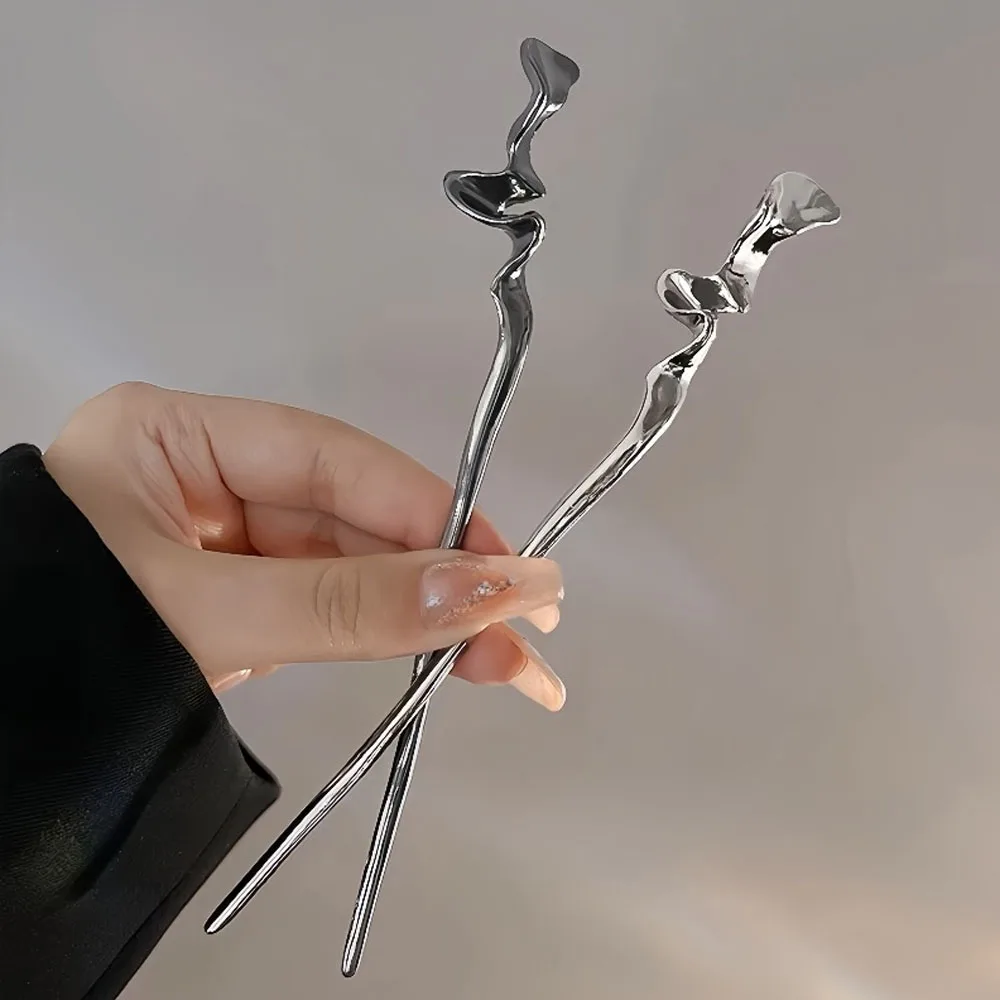 1PC Vintage Chinese Style Metal Hair Stick for Women Chopstick Hair Accessory Traditional Chinese Hairpin for Special Occasions image 2