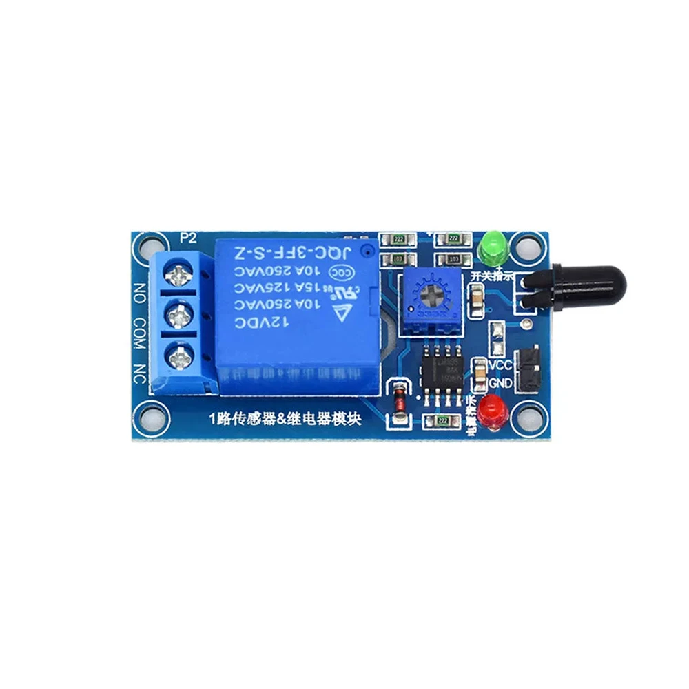 

1 Channel 5V/12V Flame Detection Sensor Module Fire Alarm Sensor Relay Module Infrared Receiver Relay Module for Arduino