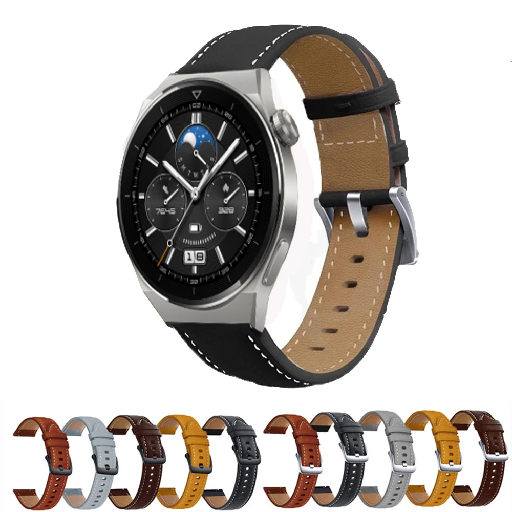 

Кожаный ремешок для Huawei Watch GT 3 Pro 46 мм 43 мм, браслет для Huawei GT 2 GT 3 42 мм/GT 2 Pro/GT 2E Runner Correa, 20 мм 22 мм