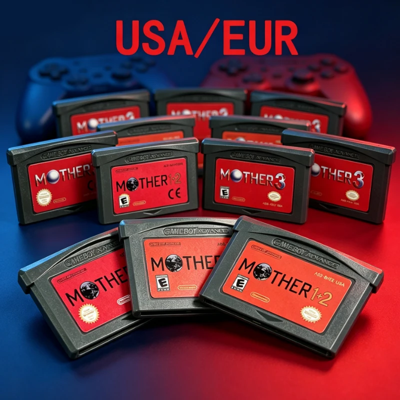 HOT##GBA Mother Series Game Cartridge 32-Bit Video Game Console Card Mother 1 2 3 USA/EUR/Version Gray Shell for GBA NDS