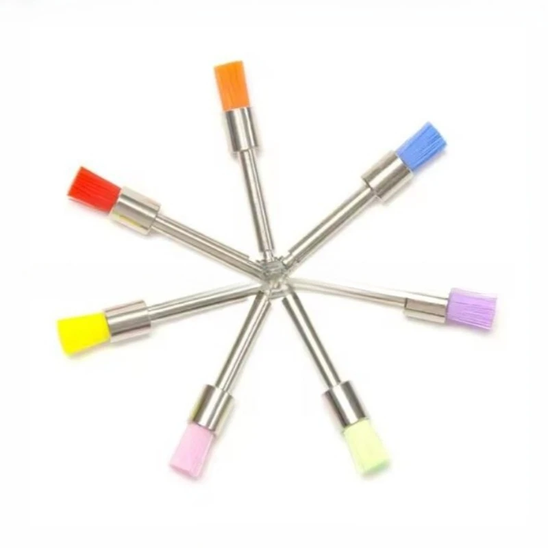 

400Pcs Dental Prophy Brushes Polishing Polisher Disposable Latch type Mixed color Plat Used for stain removal and polish