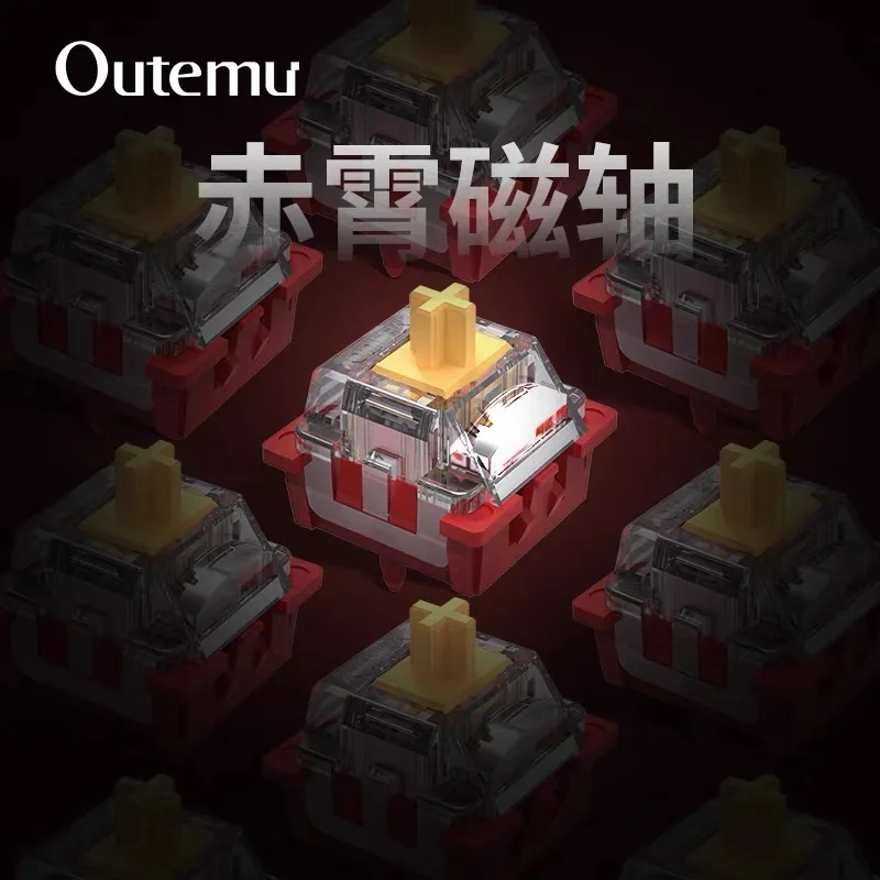 

OUTEMU Red Sunset Magnetic Switches HIFI RGB Mechanical Magnetic Gaming Keyboard Switch E-sports Game GASKET For ace68 Pre-lubed