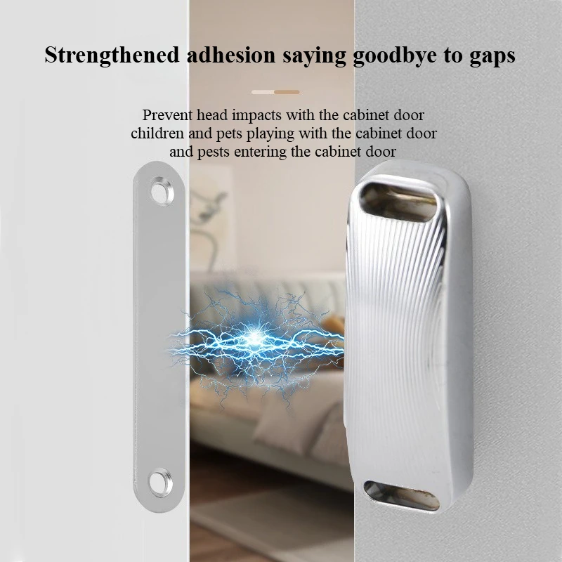 Zinc alloy large cabinet suction cabinet door magnetic suction strong wardrobe door without punching magnetic shock beads