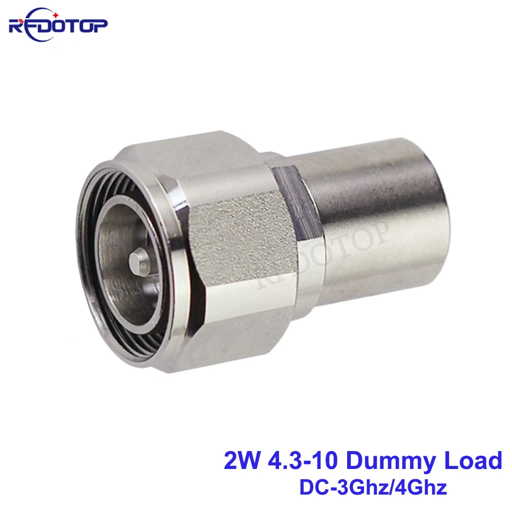 2W 3Ghz/4Ghz 4.3-10 Male RF Coaxial Termination Dummy Load SWR＜1.2 50Ohm Connector Socket Brass Straight Coaxial RF Adapters