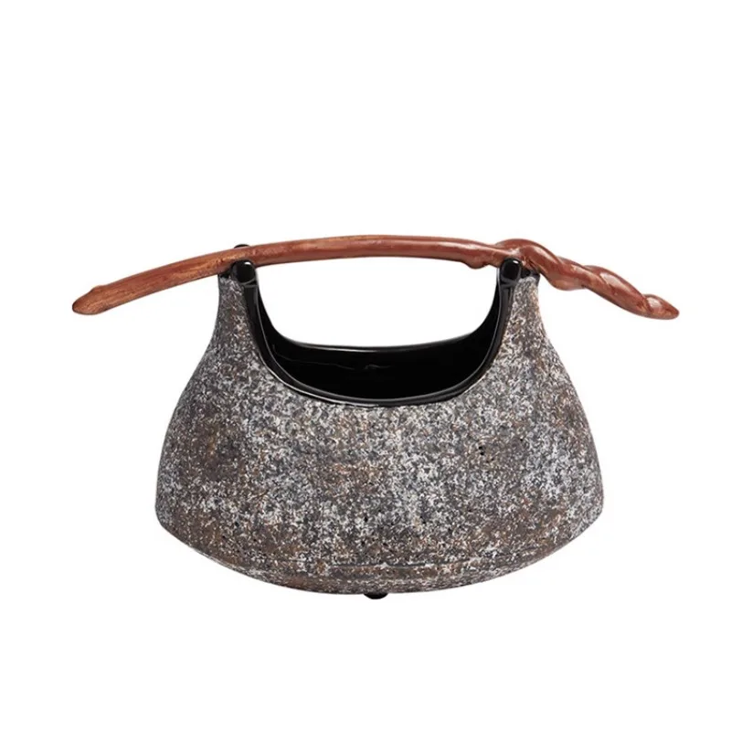 

Retro wabi-sabi wind basket vase candlestick flower ware, bed and breakfast hotel model room living room dining table