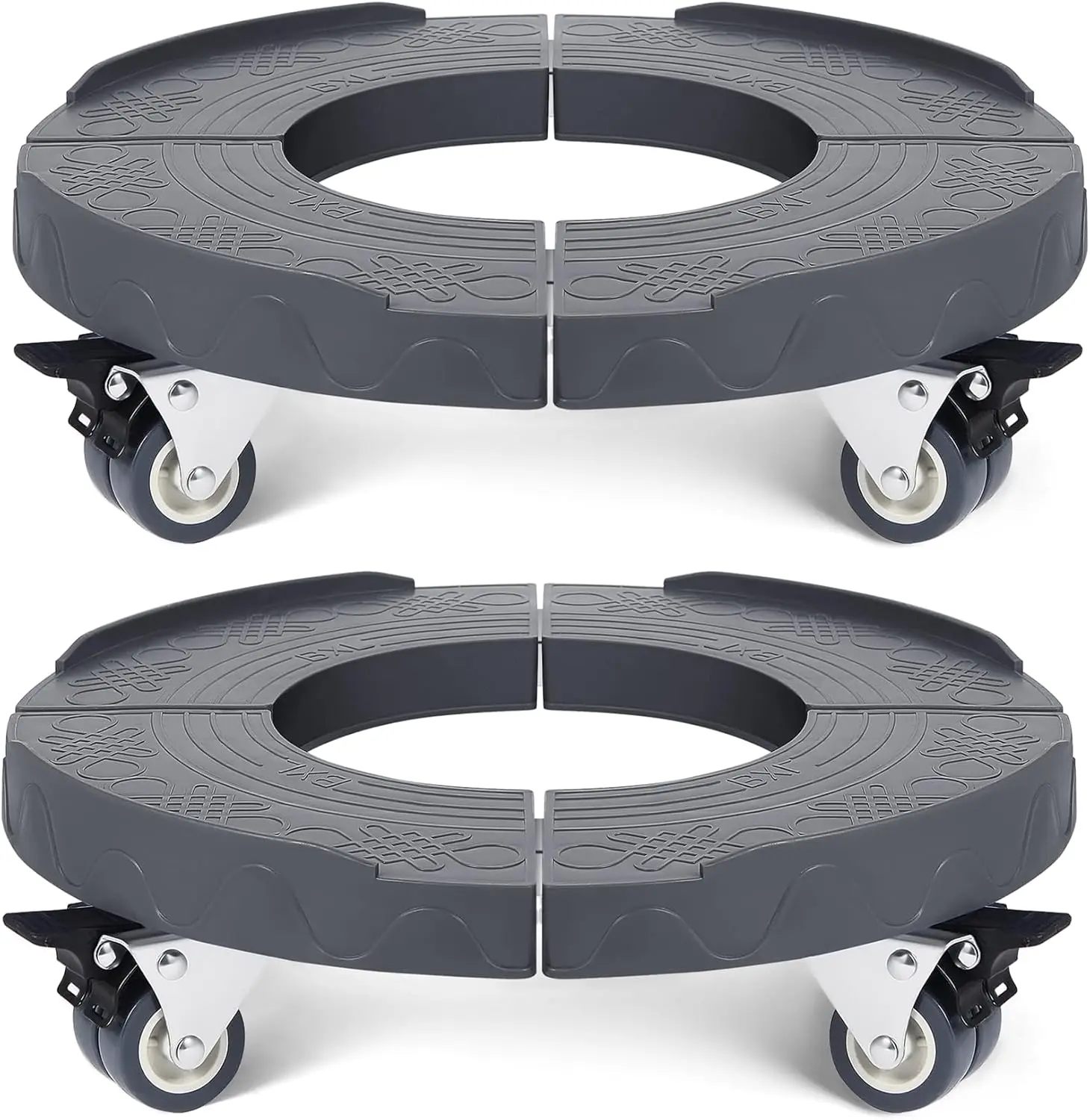 

2Pk Trash Can Roller Base with Wheels Adjustable 15-19 Inch Round Dolly Heavy Duty Garage Dolly Large Bucket Dolly Multi Functio