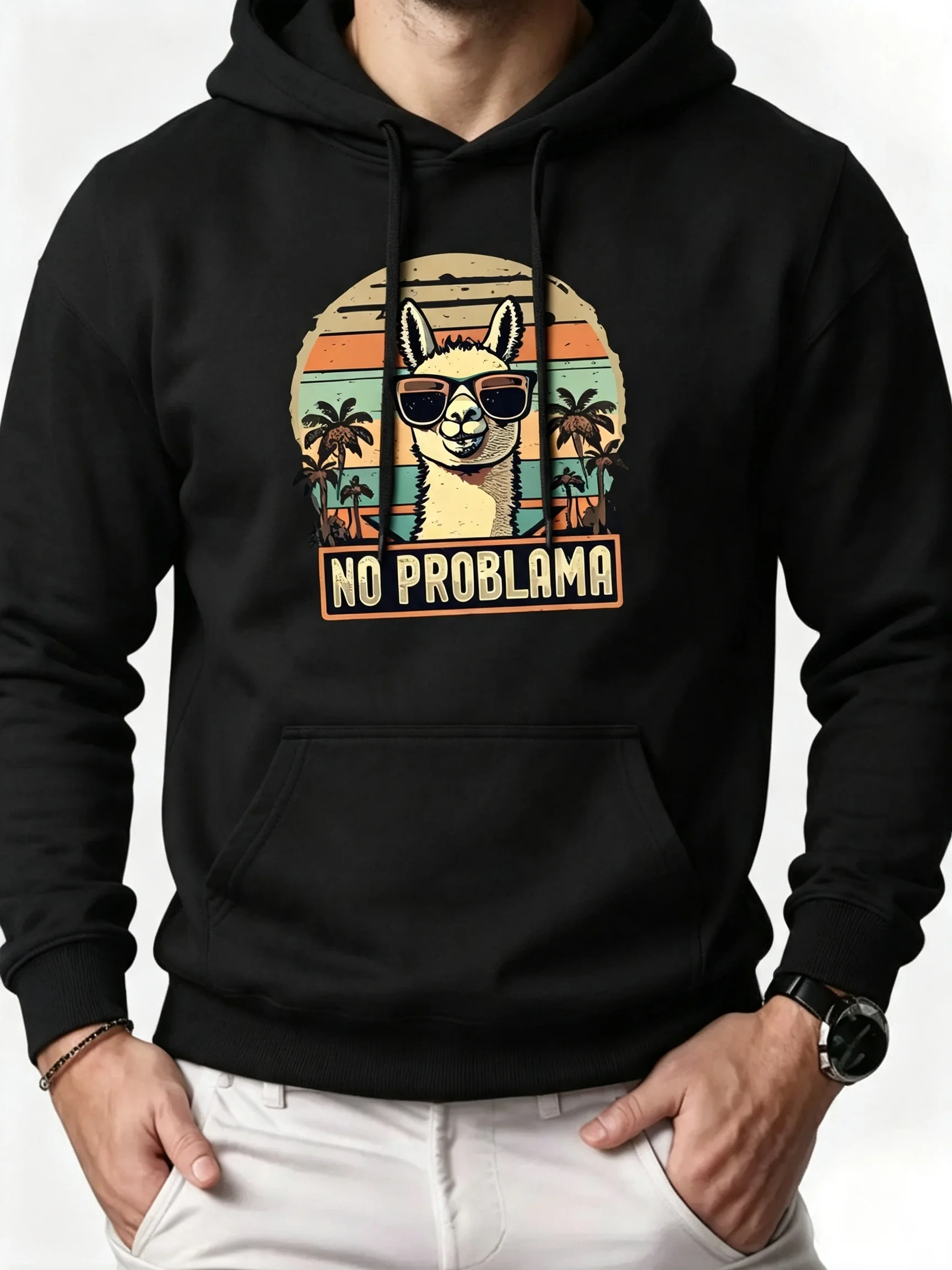No problem at all. Alpaca print men's and women's sweatshirt, autumn daily workout party casual loose street style men clothing