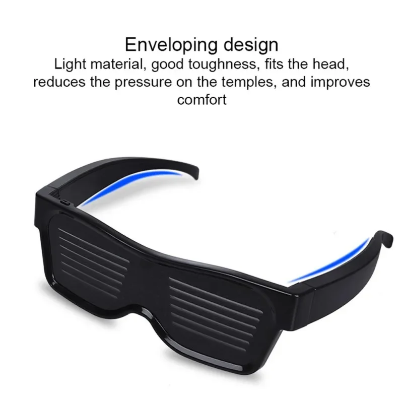 LED Glasses Glow in The Dark Party Light Up Glasses Sunglasses Party Favors Battery Operated Support APP Control for Kids Adults