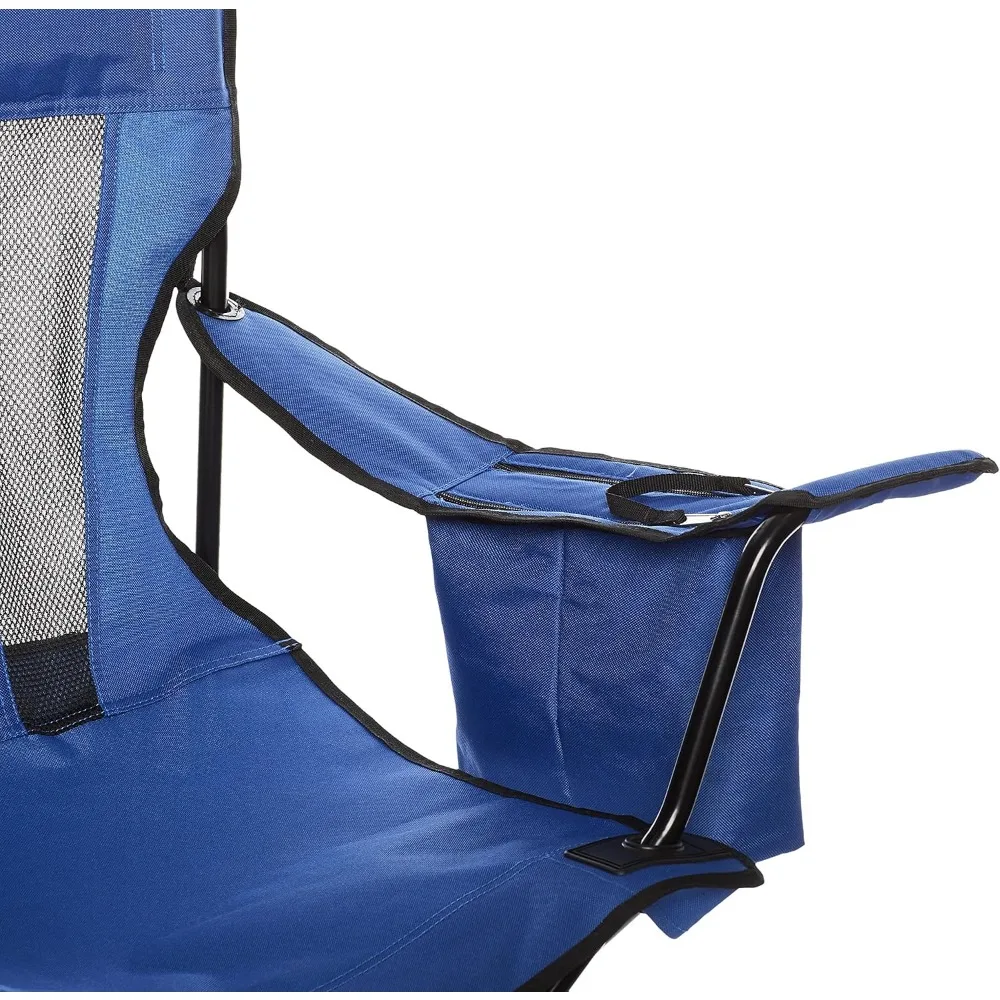 كرسي تخييم محمول قابل للطي مع حقيبة تبريد وحامل أكواب وحقيبة حمل لراحة خارجية #5
