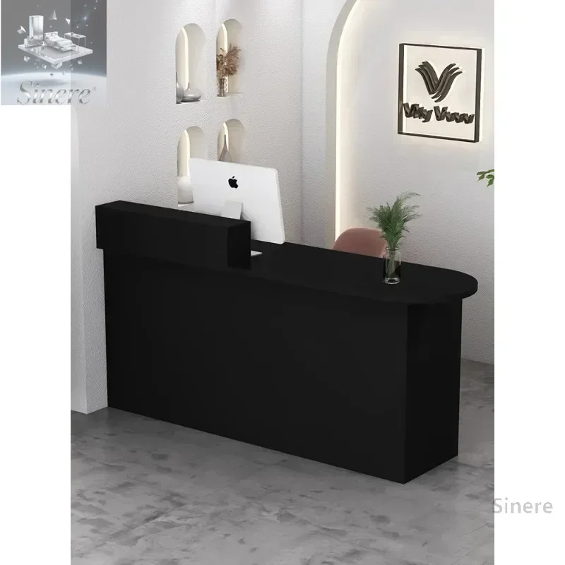 

Clothing store Small checkout page Simple modern curved reception desk Barber shop Front desk Beauty salon Bar table