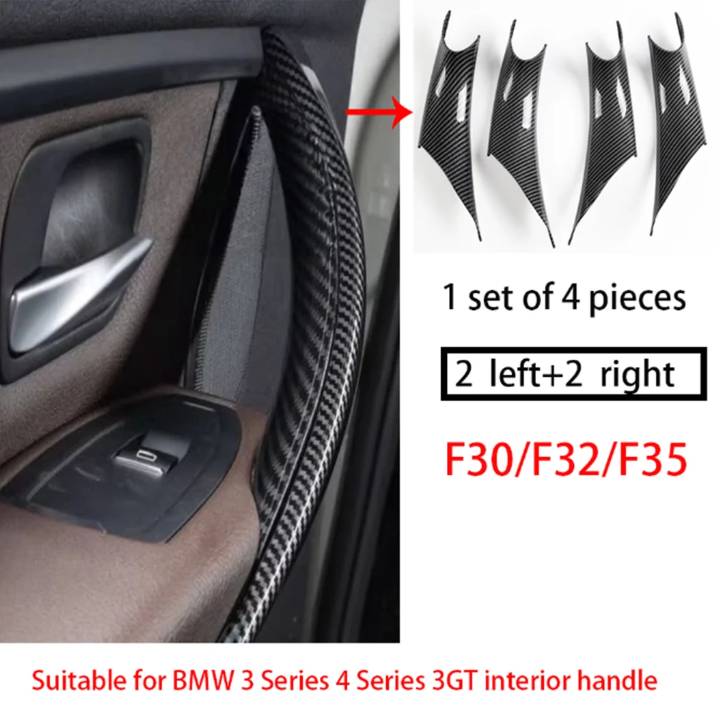 F30 Interior Door Handle Cover Pull Trim Door Trim Protective Cover for BMW 3 Series 2013-2019 F31 F32 F33 F34 F36 F80 F82 F83