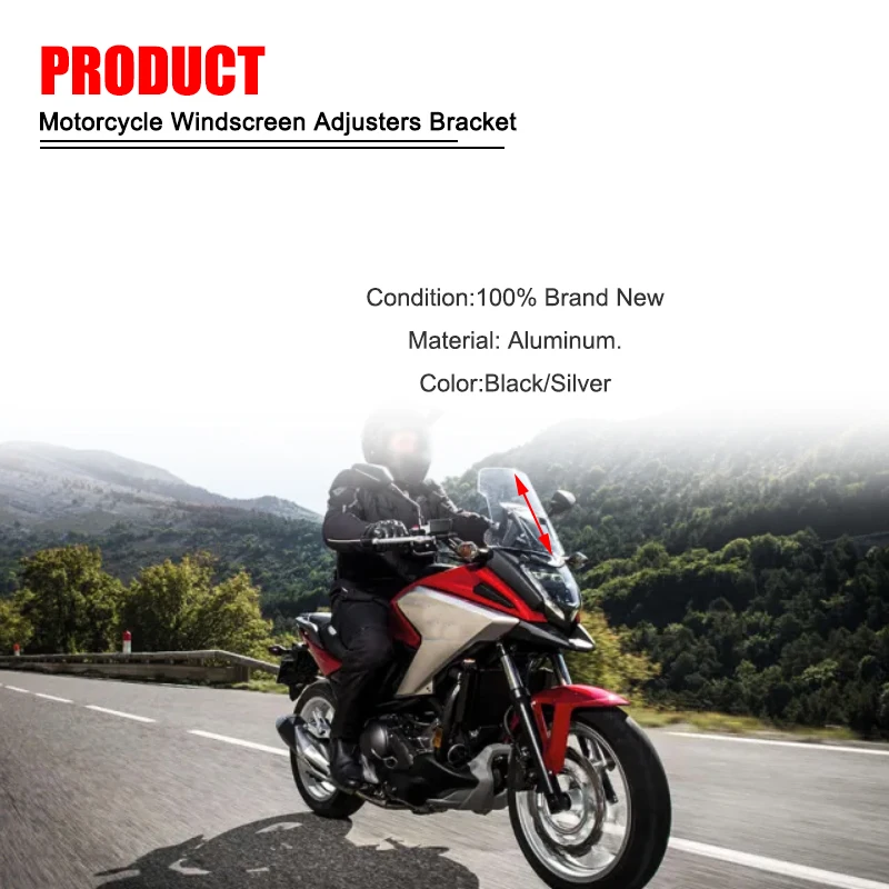 صالح لهوندا NC750X أدوات ضبط الزجاج الأمامي للدراجات النارية باستخدام الحاسب الآلي الألومنيوم الزجاج الأمامي قوس NC 750X NC750 X 2016 2017 2018 2019 2020 #5