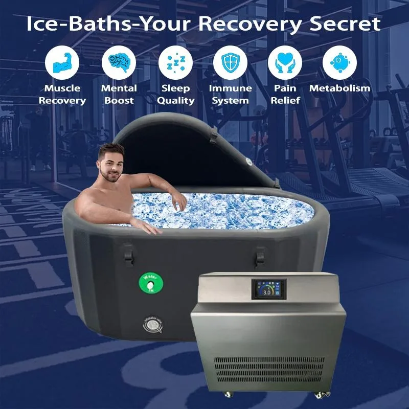 XMSJ 400L Ice Bath Tub With Chiller 0.8HP UV Ozone Control Low Noise For Bluetooth APP WIFI Pool Tools & Accessories