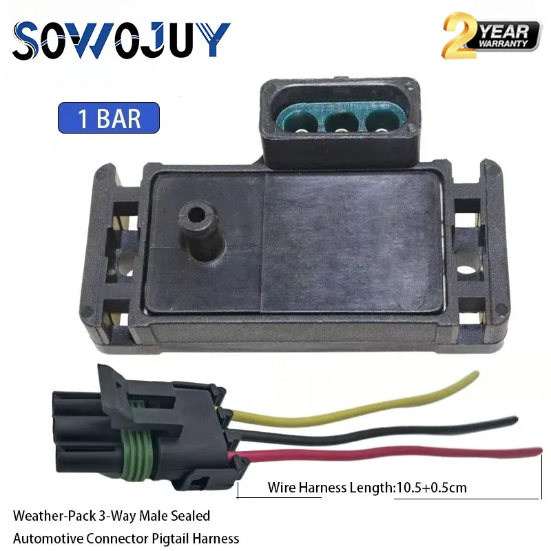 Manifold Absolute Pressure 1BAR MAP Sensor 12569240 16137039 For GMC PEUGEOT Chevy Citroen Buick Jeep Hyundai Kia Ford Pontiac