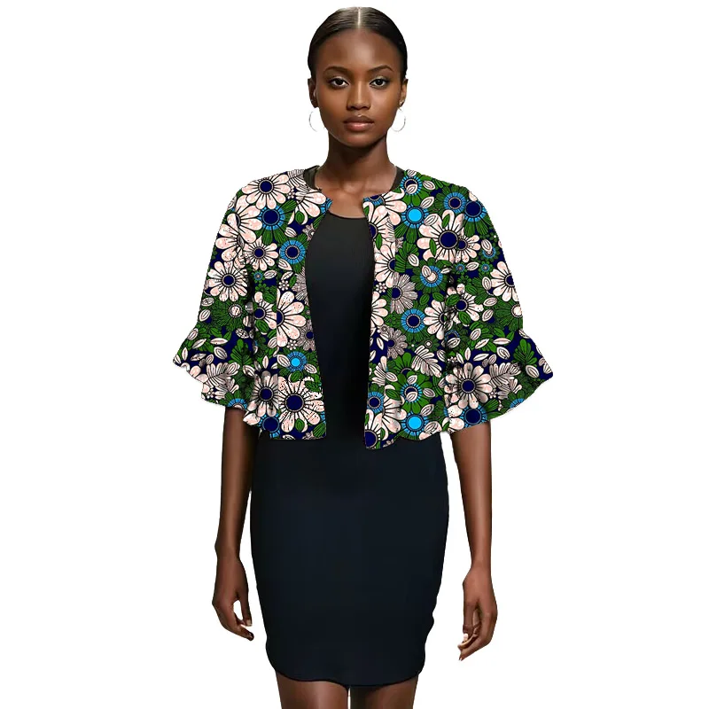 Original Design Women's Mini Jacket African Print Trends Handmade Cutting Ankara Styles Female Short Coats