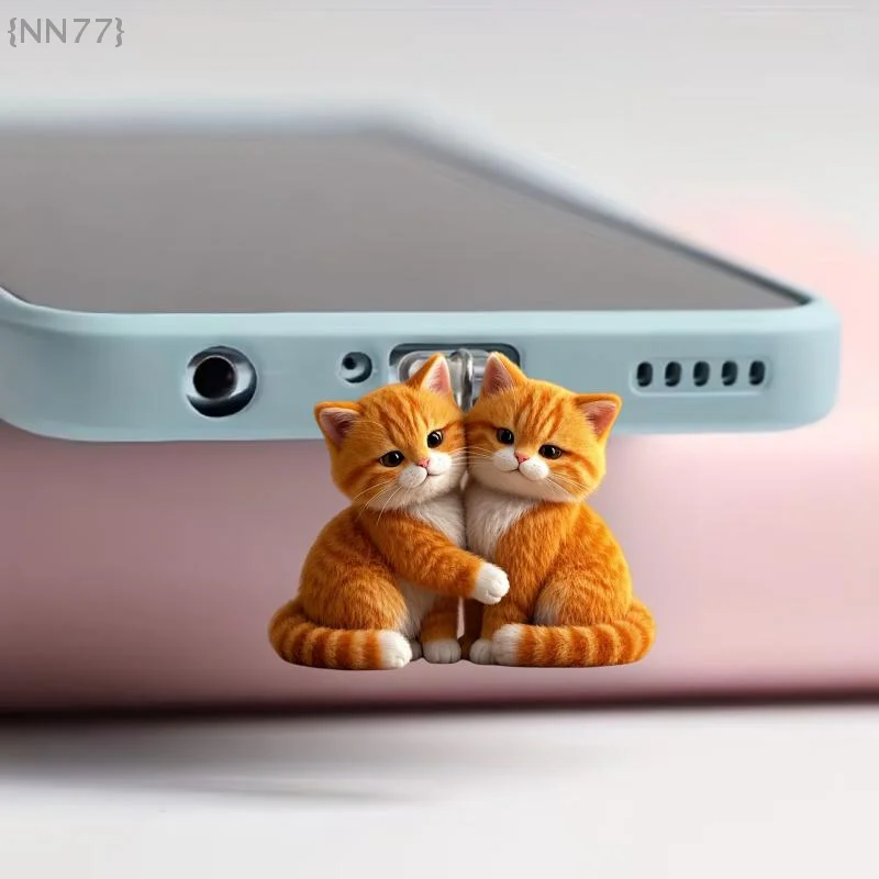 قطعة واحدة من سحر قابس غبار الهاتف الأكريليك ثنائي الأبعاد لطيف - مناسب عالمي لأجهزة IPhone وType-C، وإكسسوارات الموضة {NN77}