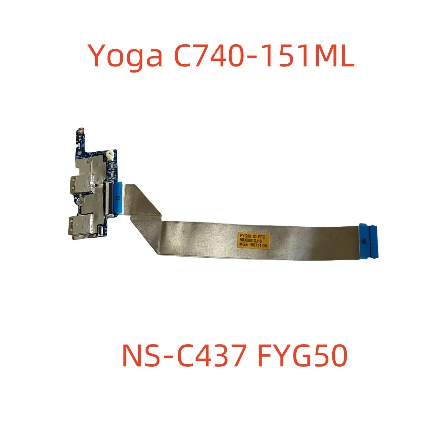 For Lenovo Yoga C740-151ML USB Switch Power Button Board With Cable NS-C437 FYG50