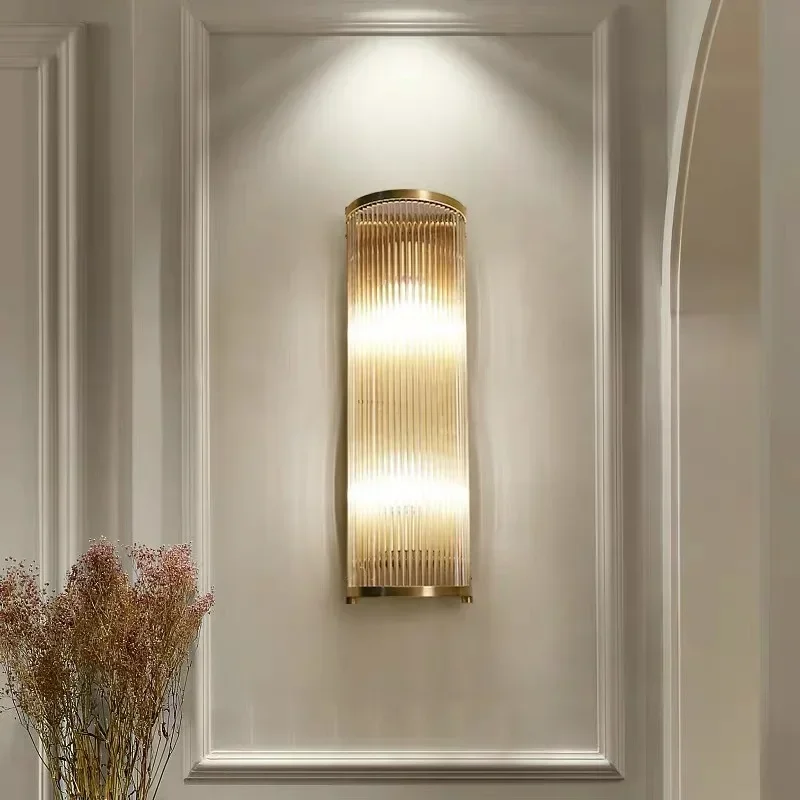 

Modern Wall Lamp Luxury Wall light Clear Glass Strip Living Room Bedroom Bedside Aisle Light Stairs Decorative Light Fixtures