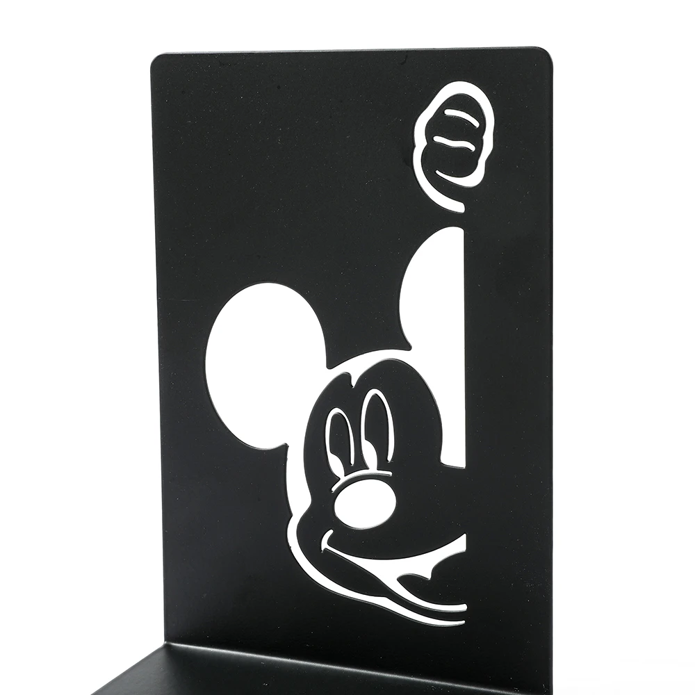 Imagem -04 - Disney-anime Mickey Bookends Bookends Metal Antiderrapante Organizador do Desktop Office Coleção de Fãs Pcs