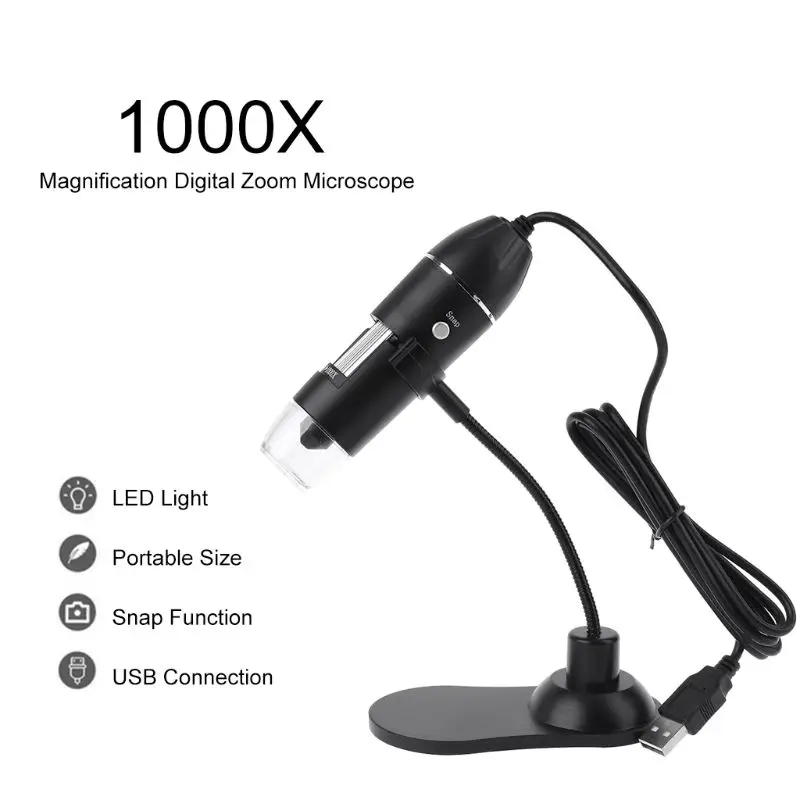 1000X Digital Handheld Microscope Magnification Portable Camera USB Electronic Magnifier for Jewelry Appraisal Research